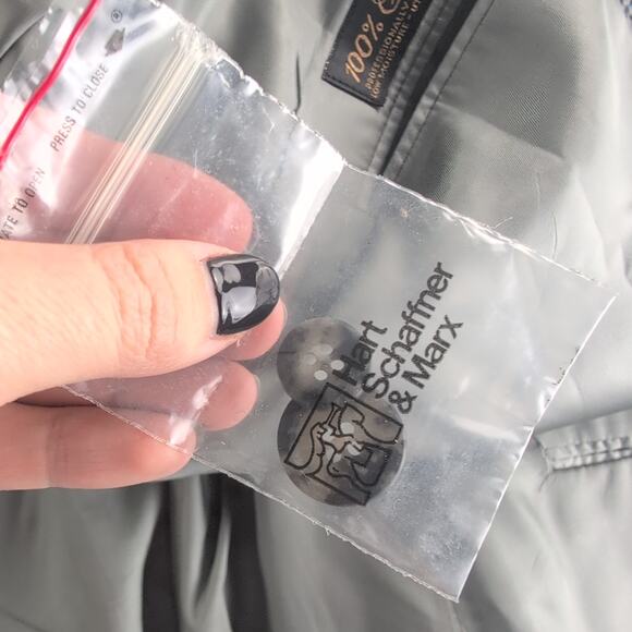 Vintage Hart Schaffner Marx 100% Silk SingleBreasted Tweed Suit Jacket Men's 50R - Picture 7 of 11